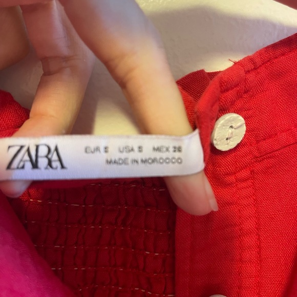 Zara mini red dress linen - Picture 3 of 6